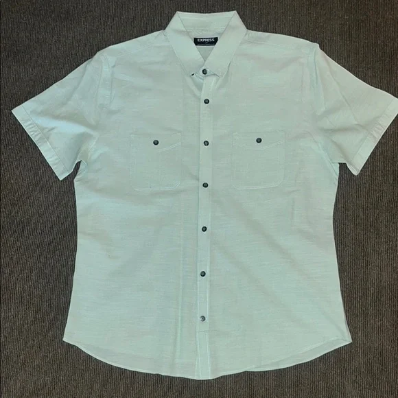 Express | Shirts | Express Mens L Green Casual Button Down Shirt | Poshmark